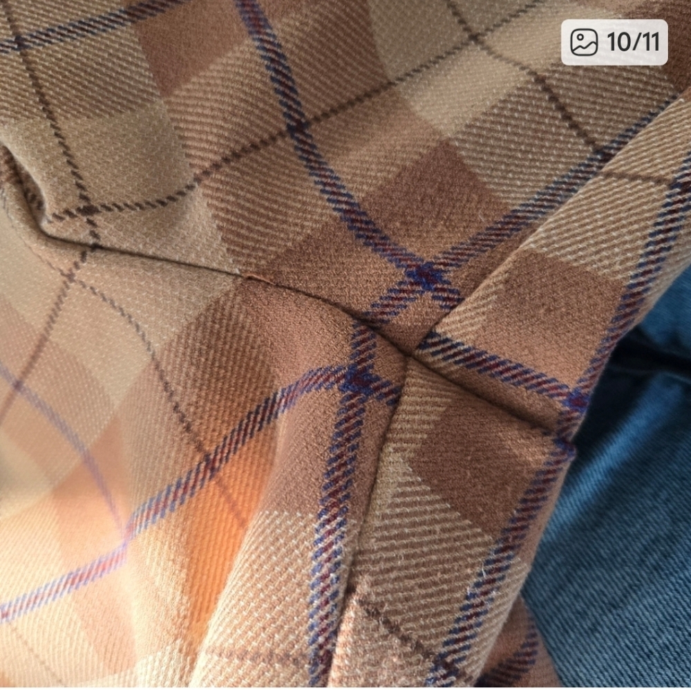 Wilfred Plaid Straight Leg Pants in Brown and Tan - Picture 10 of 11